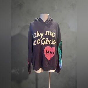 Gray Graphic Slogan Hoodie